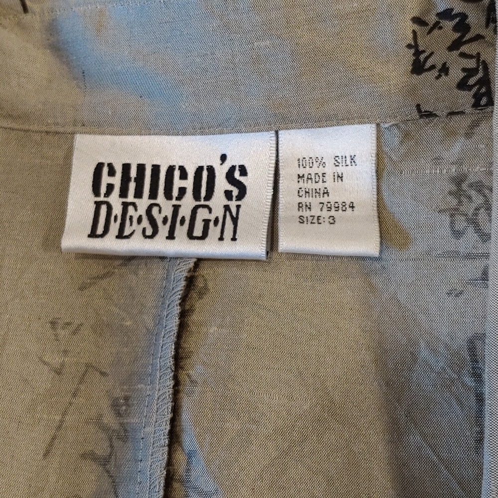 Chico's Design 100% Silk Oriental Inspired - Picture 4 of 7
